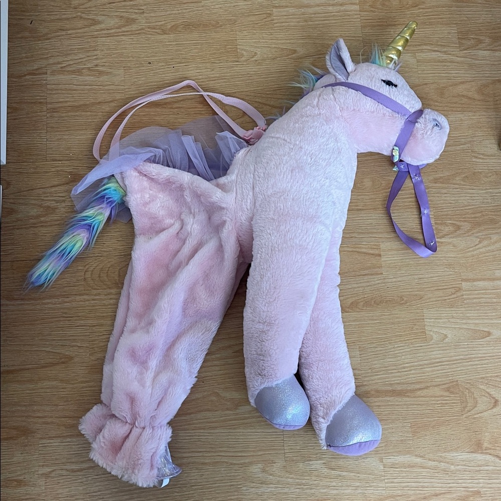 Pink Ride on Unicorn Complete Halloween Costume Dress-Up Play One Size (2-4)